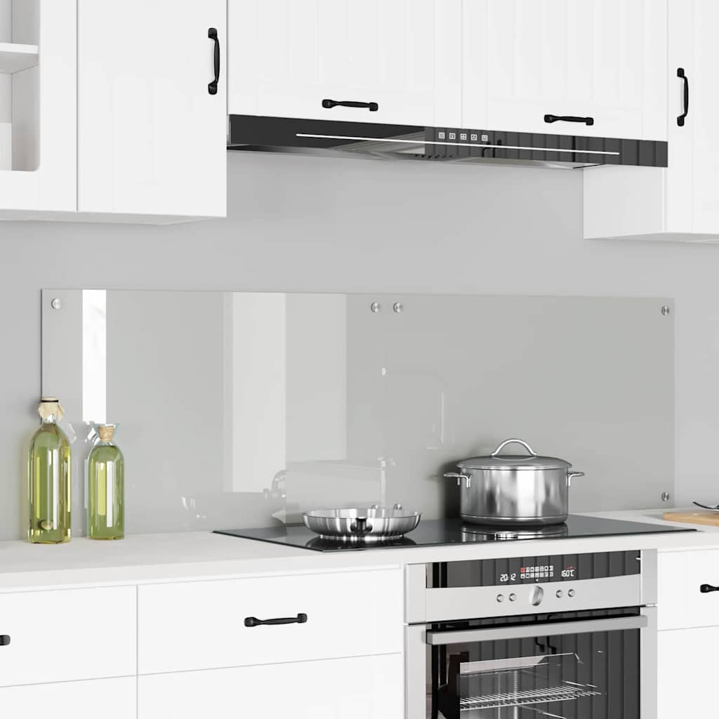 Kitchen Backsplash Transparent 80 x 50 x 0.8 cm Tempered Glass