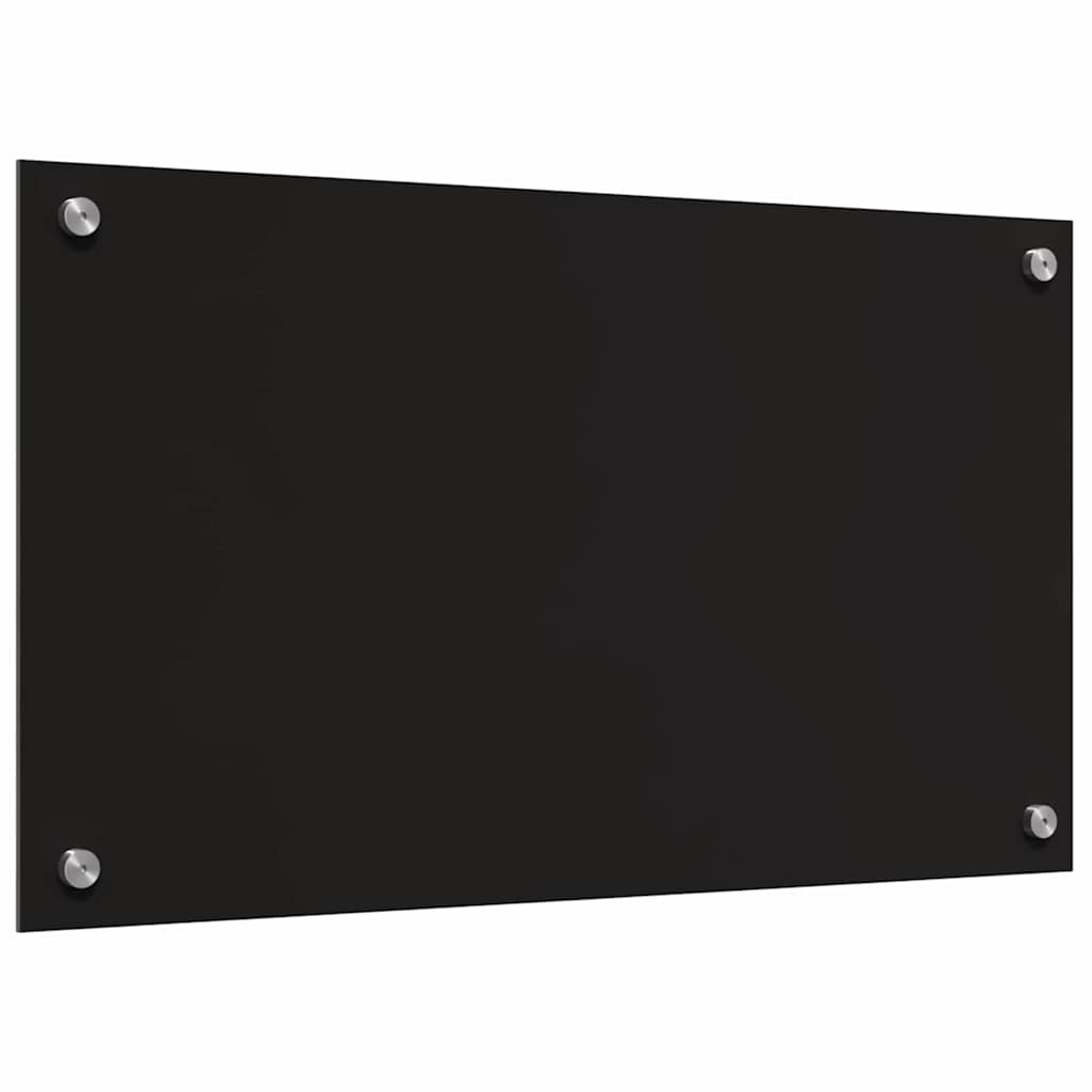 Kitchen Backsplash Black 70 x 40 x 0.8 cm Tempered Glass