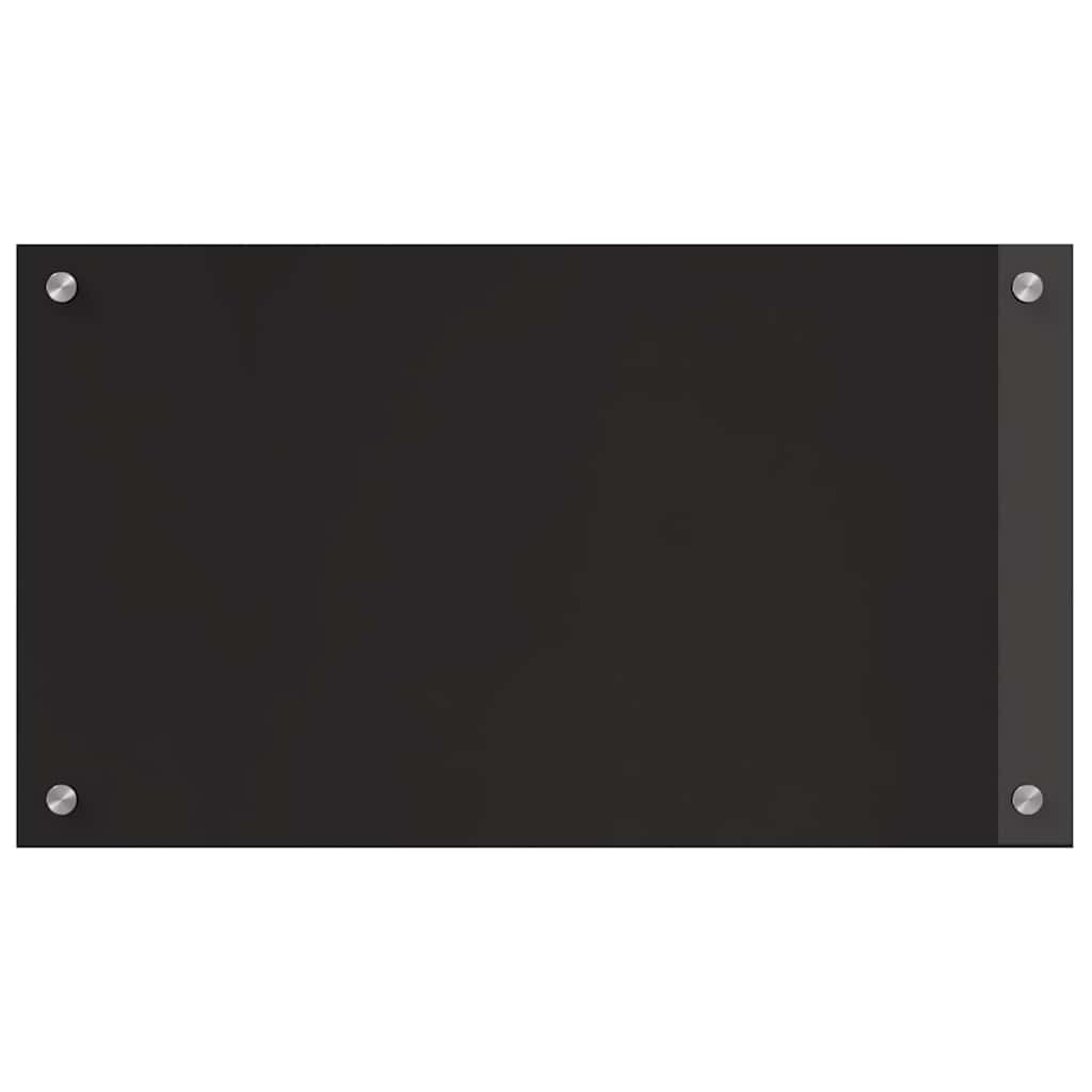 Kitchen Backsplash Black 70 x 40 x 0.8 cm Tempered Glass