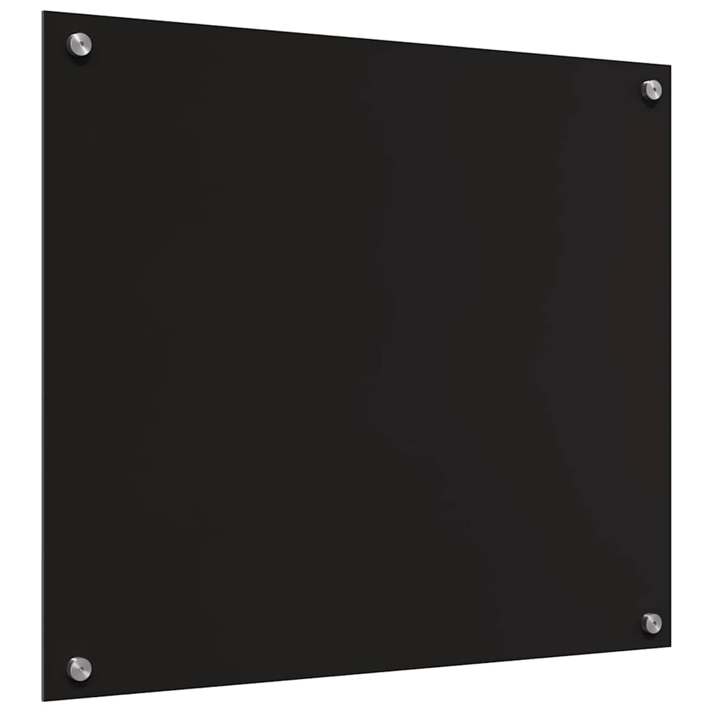 Kitchen Backsplash Black 70 x 60 x 0.8 cm Tempered Glass