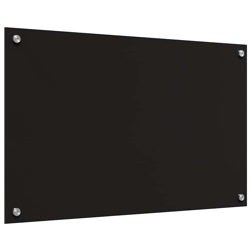 Kitchen Backsplash Black 80 x 50 x 0.8 cm Tempered Glass