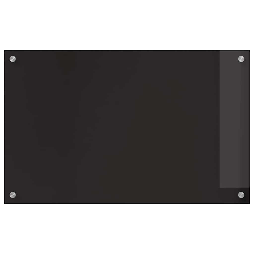 Kitchen Backsplash Black 80 x 50 x 0.8 cm Tempered Glass