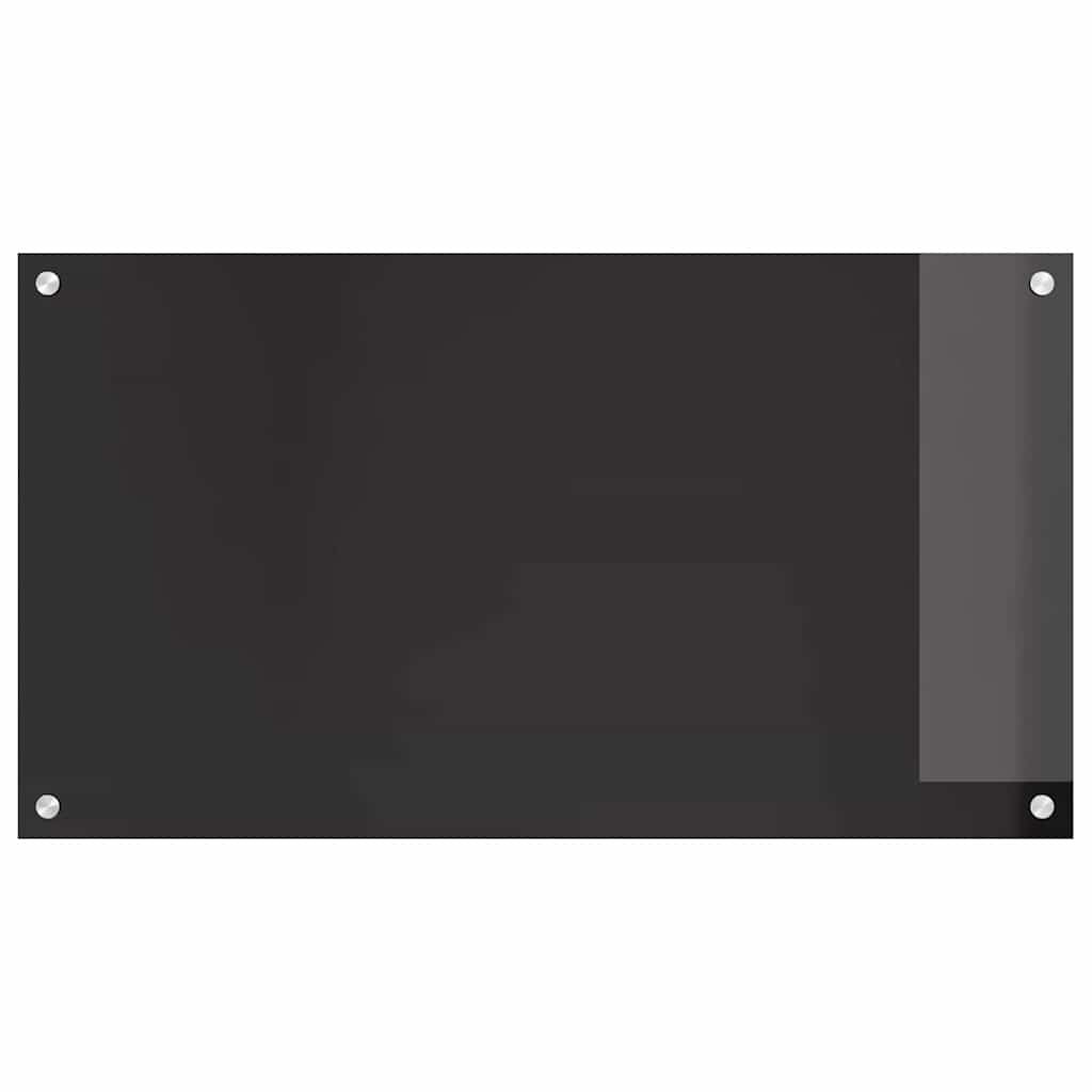 Kitchen Backsplash Black 90 x 50 x 0.8 cm Tempered Glass