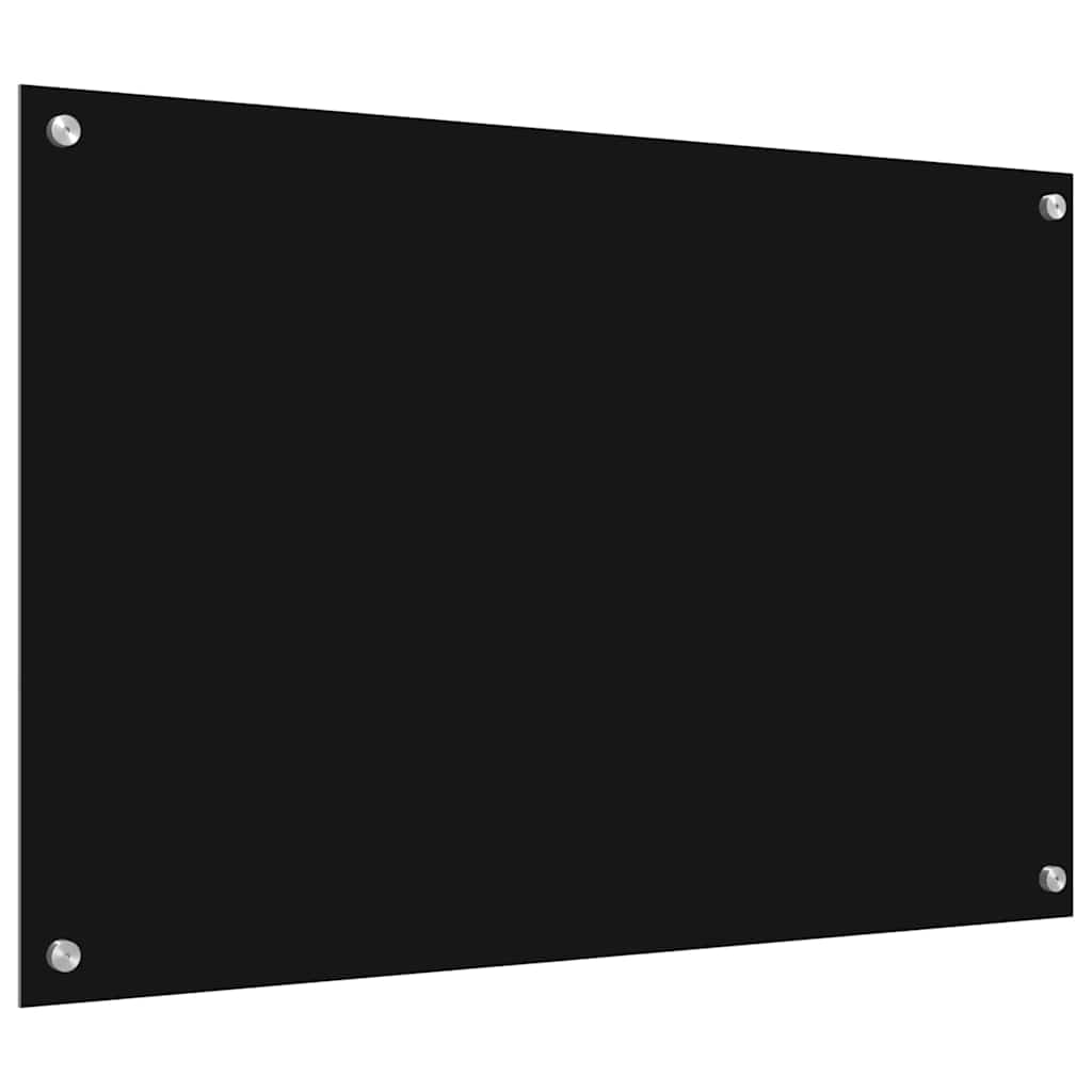 Kitchen Backsplash Black 90 x 60 x 0.8 cm Tempered Glass