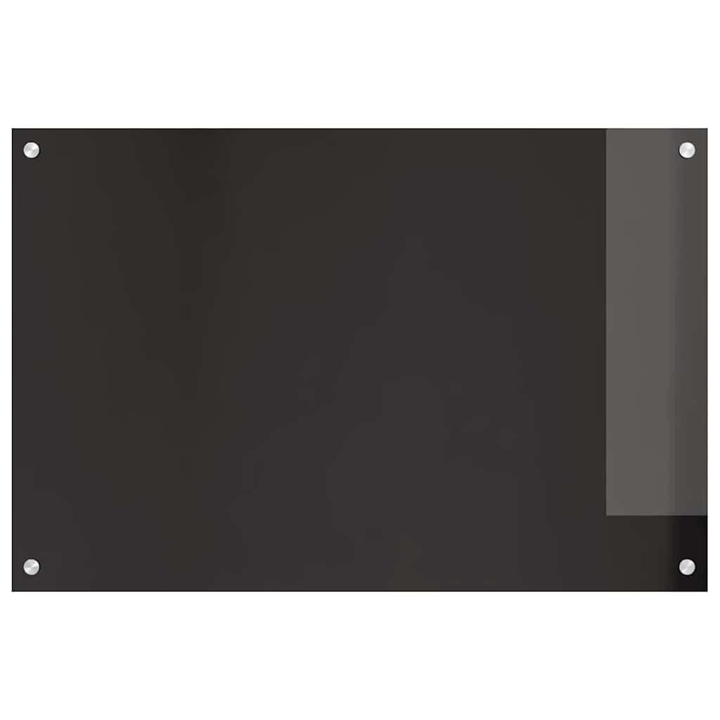 Kitchen Backsplash Black 90 x 60 x 0.8 cm Tempered Glass