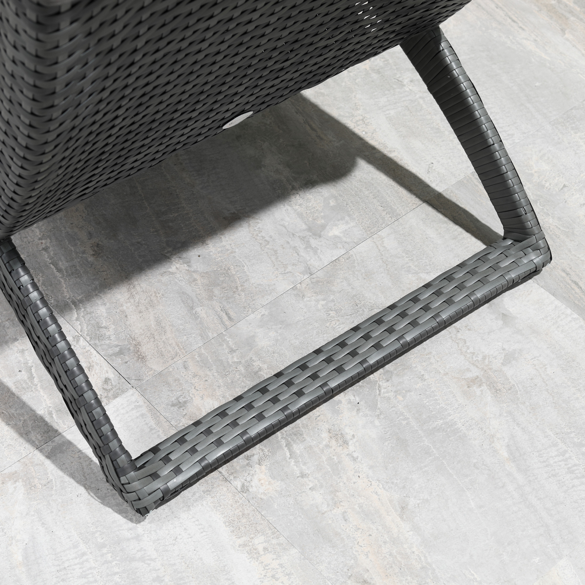 Garden Patio Rattan Wicker Folding Sun Lounger Cushion Grey