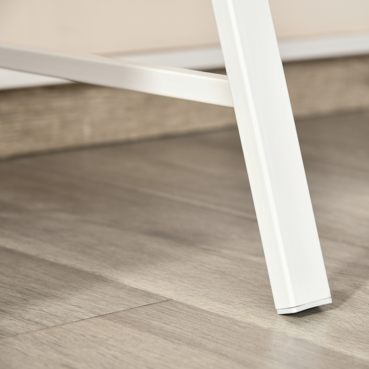 Computer Workstation Storage Shelf Color White and Oak