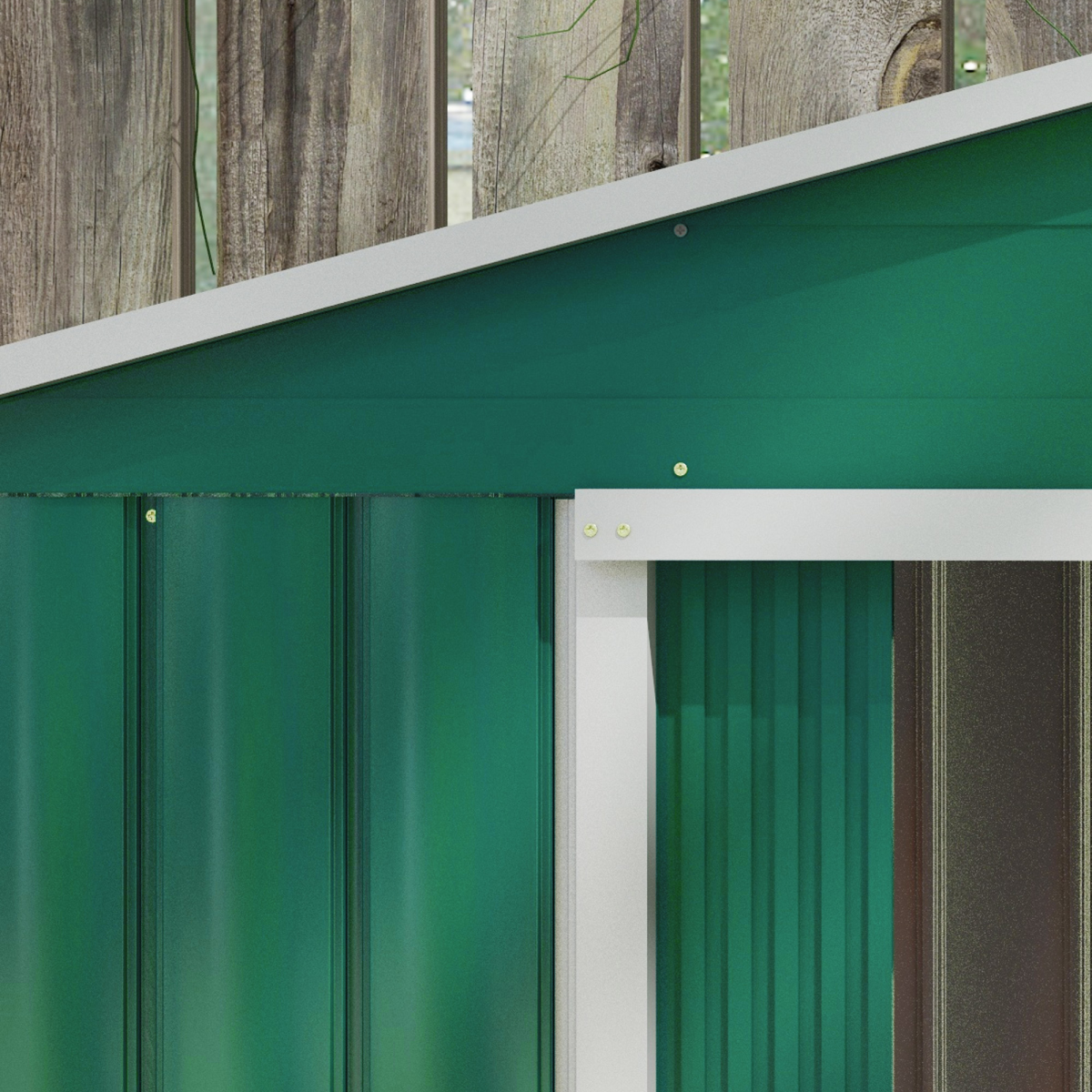 Outsunny Green Garden Shed with Locking Doors, Floor Foundation & Ventilation