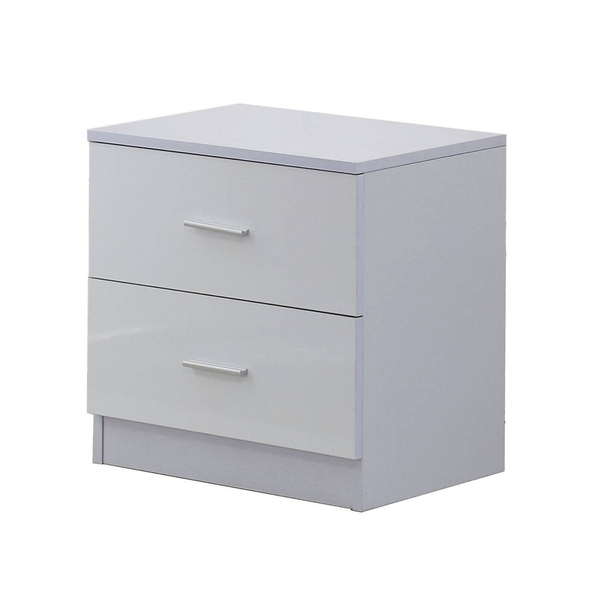Tall White High Gloss Wardrobes 3 Pc Chest Bedside Table 7 Drawer