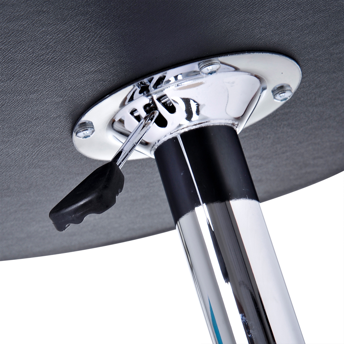 Chrome Steel Height Adjustable Round Bar Table Dinning Table Black