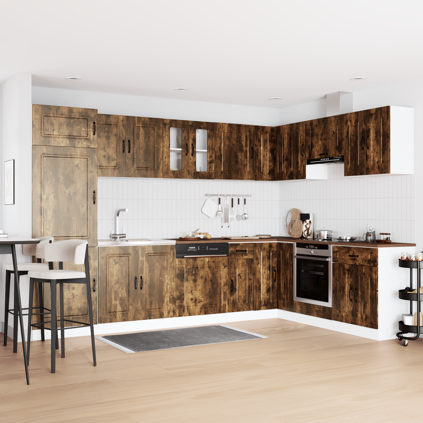 Kitchen Cabinet with Door Kalmar 2 pcs Brown 80 x 46 x 81.5 cm
