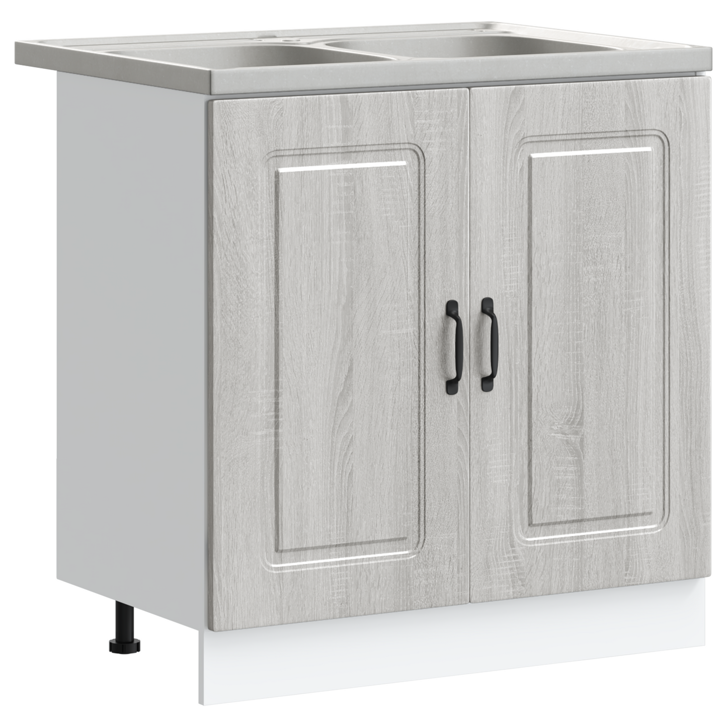 Kitchen Cabinet with Door Kalmar 2 pcs Grey 80 x 46 x 81.5 cm