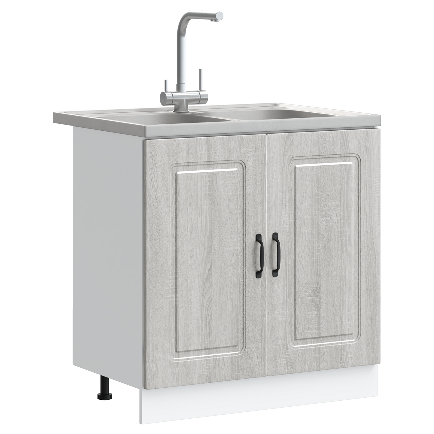 Kitchen Cabinet with Door Kalmar 2 pcs Grey 80 x 46 x 81.5 cm
