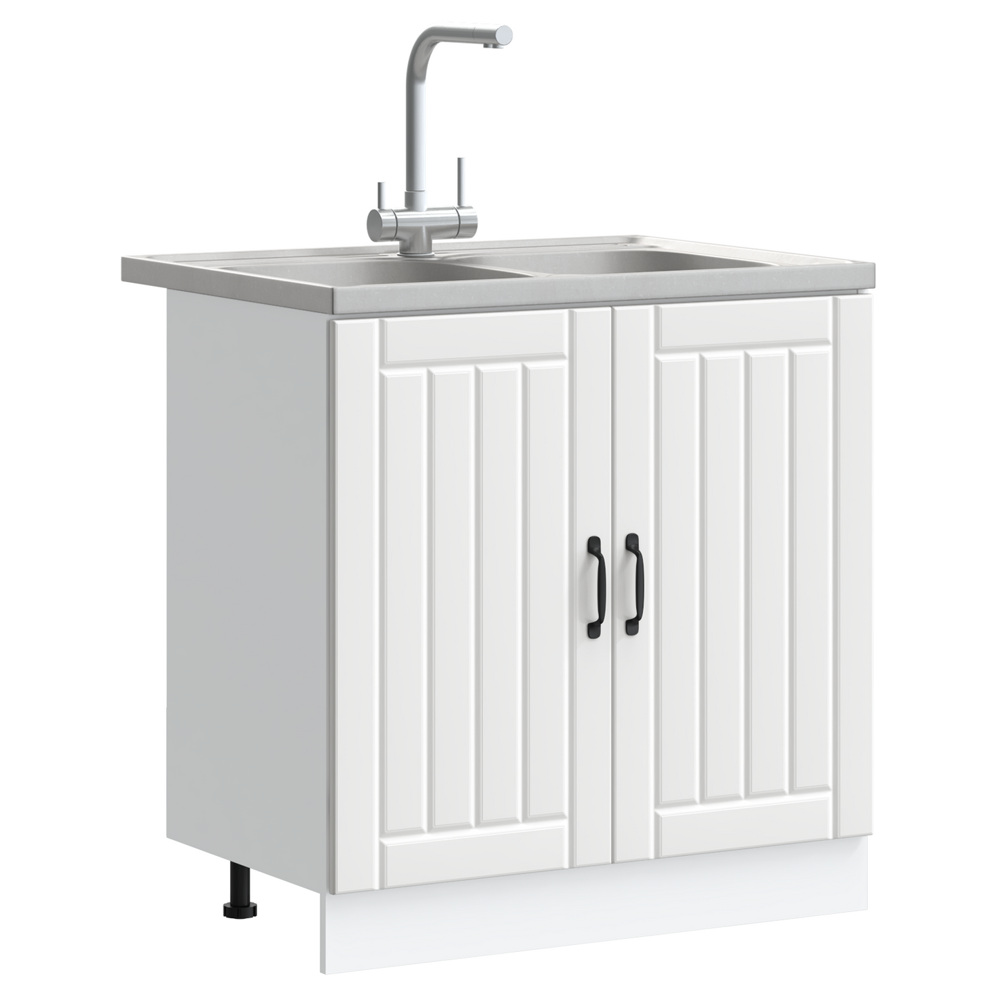 Kitchen Cabinet with Door Lucca 2 pcs White 80 x 46 x 81.5 cm