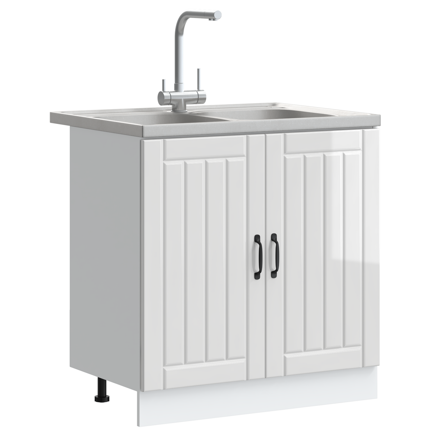 Kitchen Cabinet with Door Lucca 2 pcs White 80 x 46 x 81.5 cm