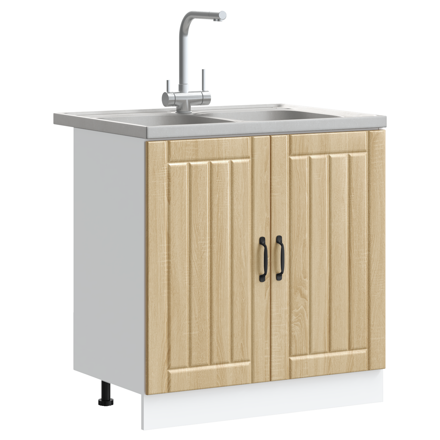Kitchen Cabinet with Door Lucca 2 pcs Brown 80 x 46 x 81.5 cm