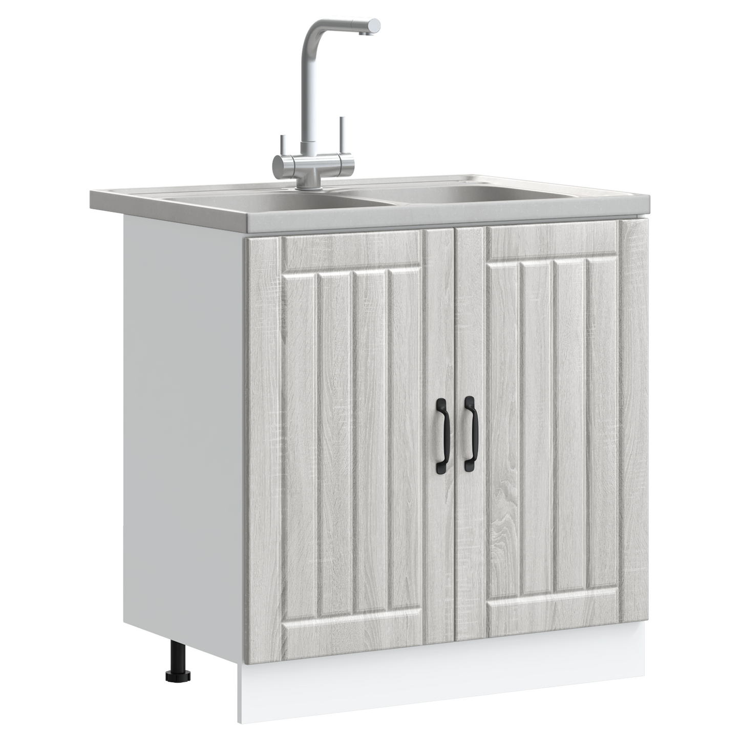 Kitchen Cabinet Lucca 2 pcs Light Grey 80 x 46 x 81.5 cm