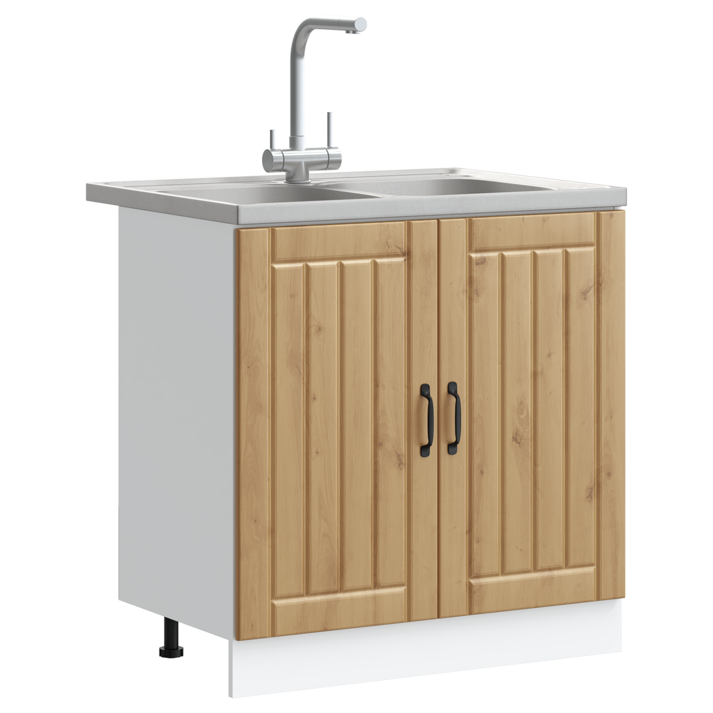 Kitchen Cabinet with Door Lucca 2 pcs Brown 80 x 46 x 81.5 cm