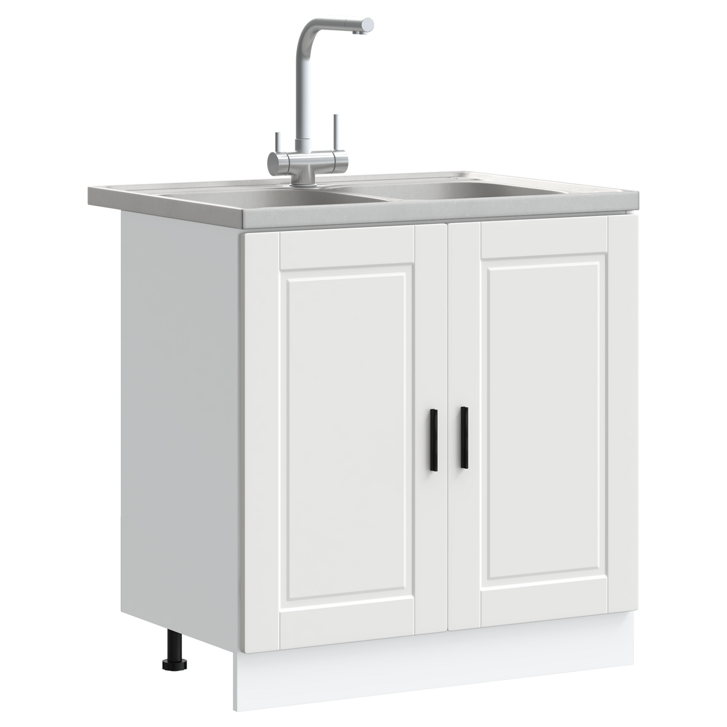 Sink Base Cabinet with Door Porto 2 pcs White 80 x 46 x 84.5 cm