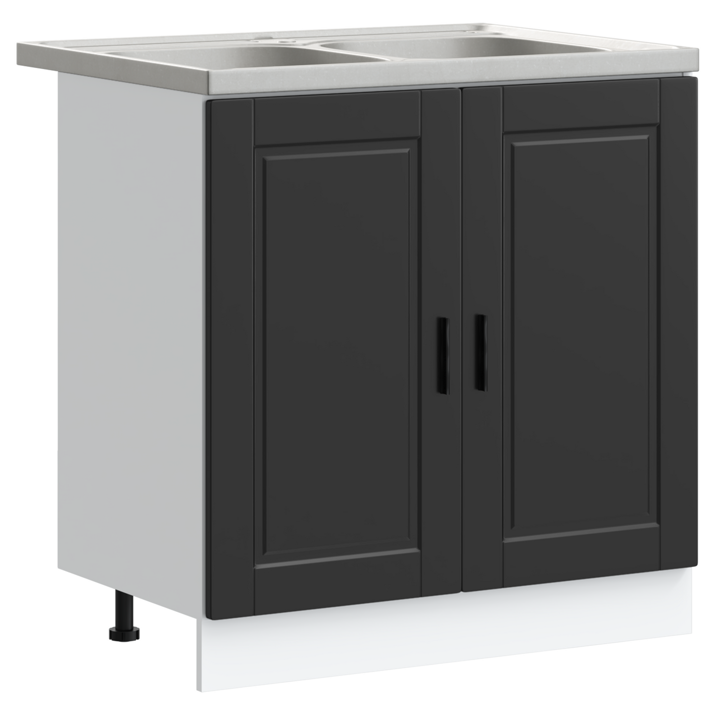 Sink Base Cabinet with Door Porto 2 pcs Black 80 x 46 x 84.5 cm