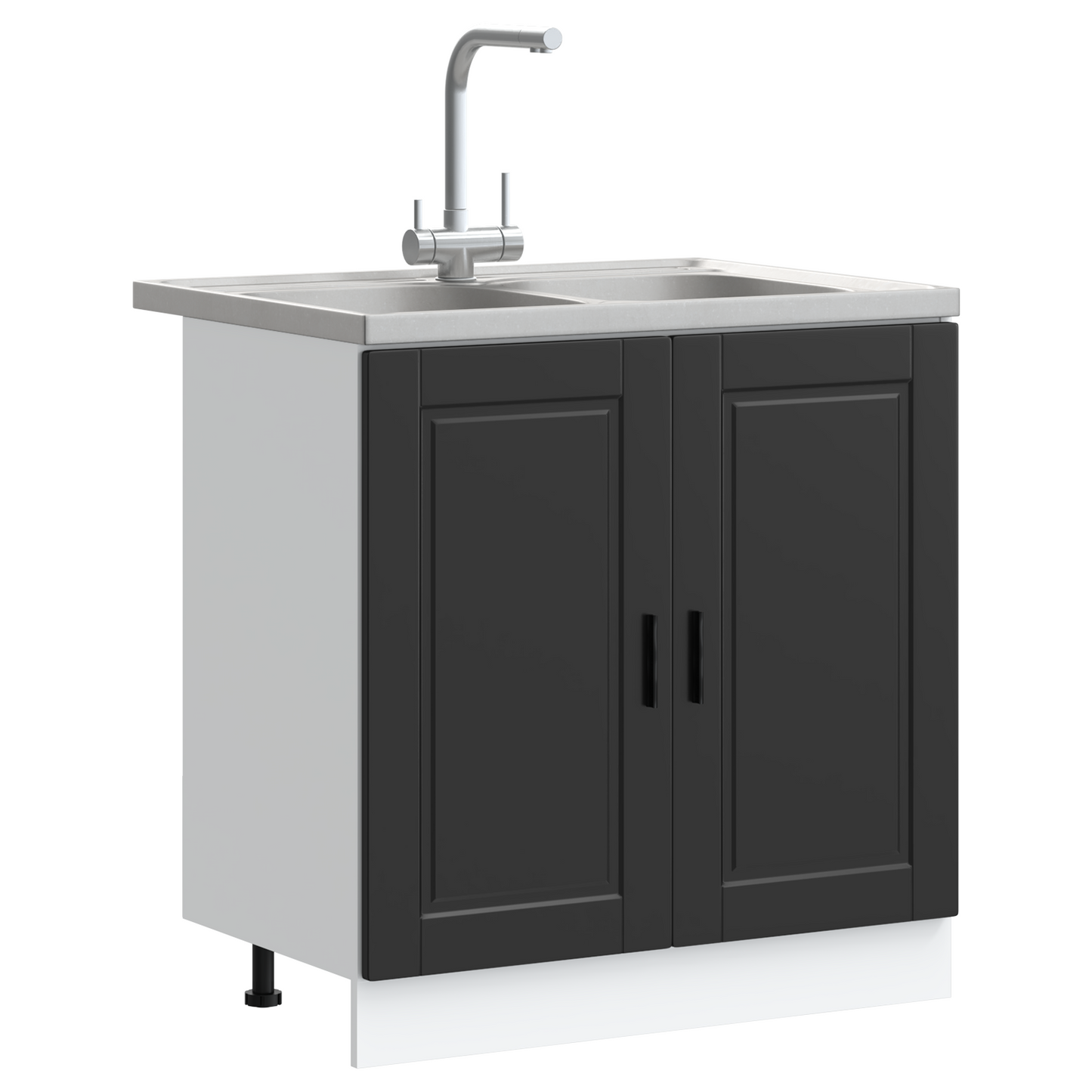 Sink Base Cabinet with Door Porto 2 pcs Black 80 x 46 x 84.5 cm