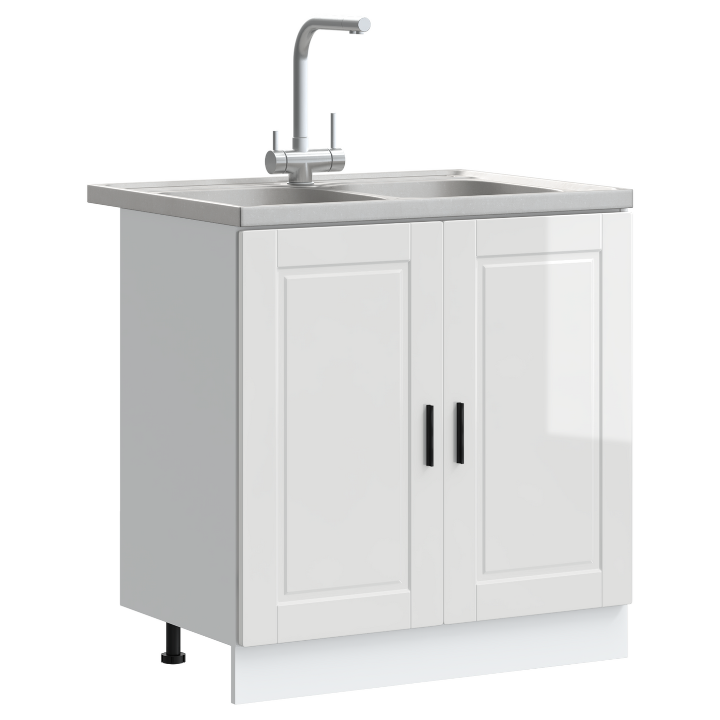 Sink Base Cabinet with Door Porto 2 pcs White 80 x 46 x 84.5 cm