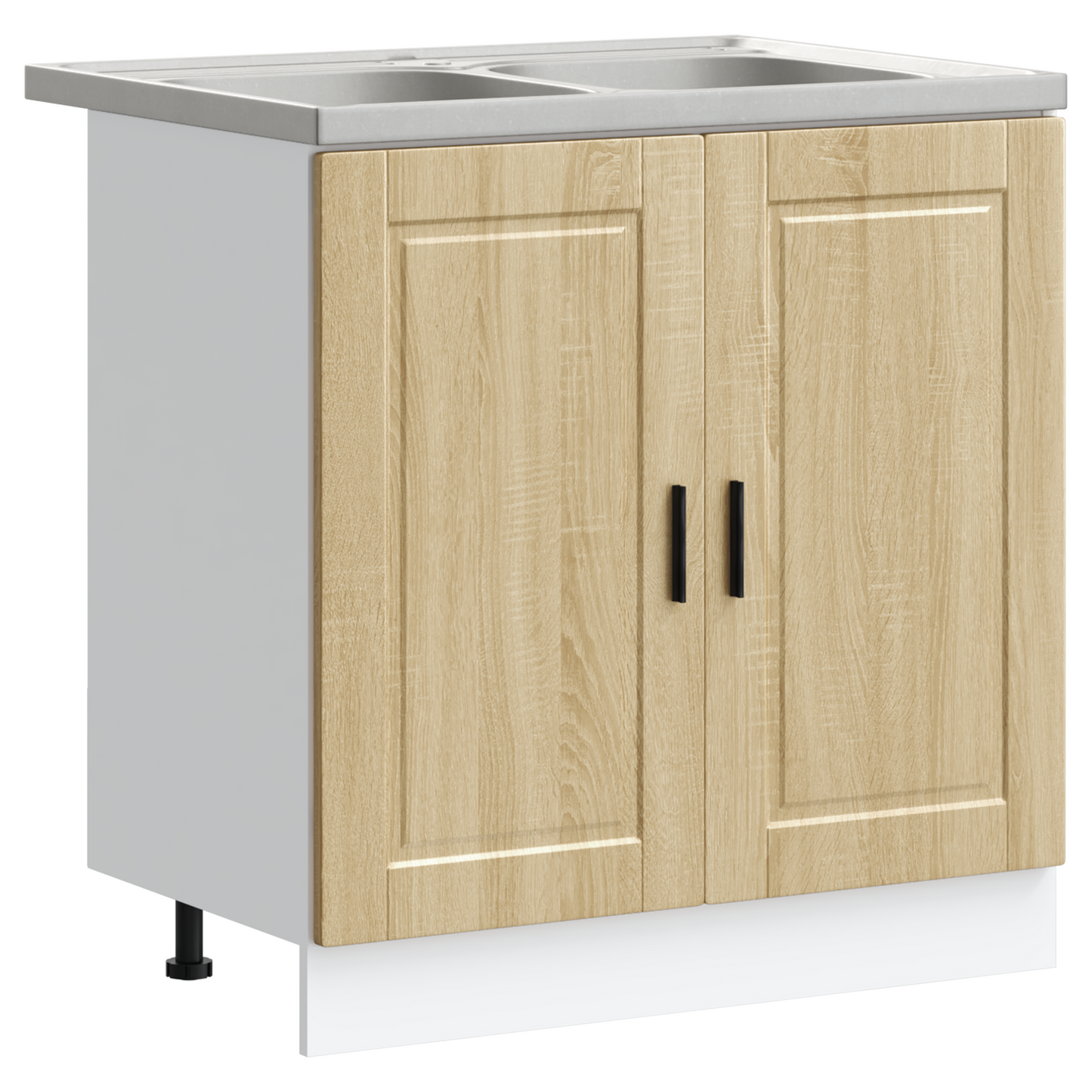Sink Base Cabinet with Door Porto 2 pcs Brown 80 x 46 x 84.5 cm