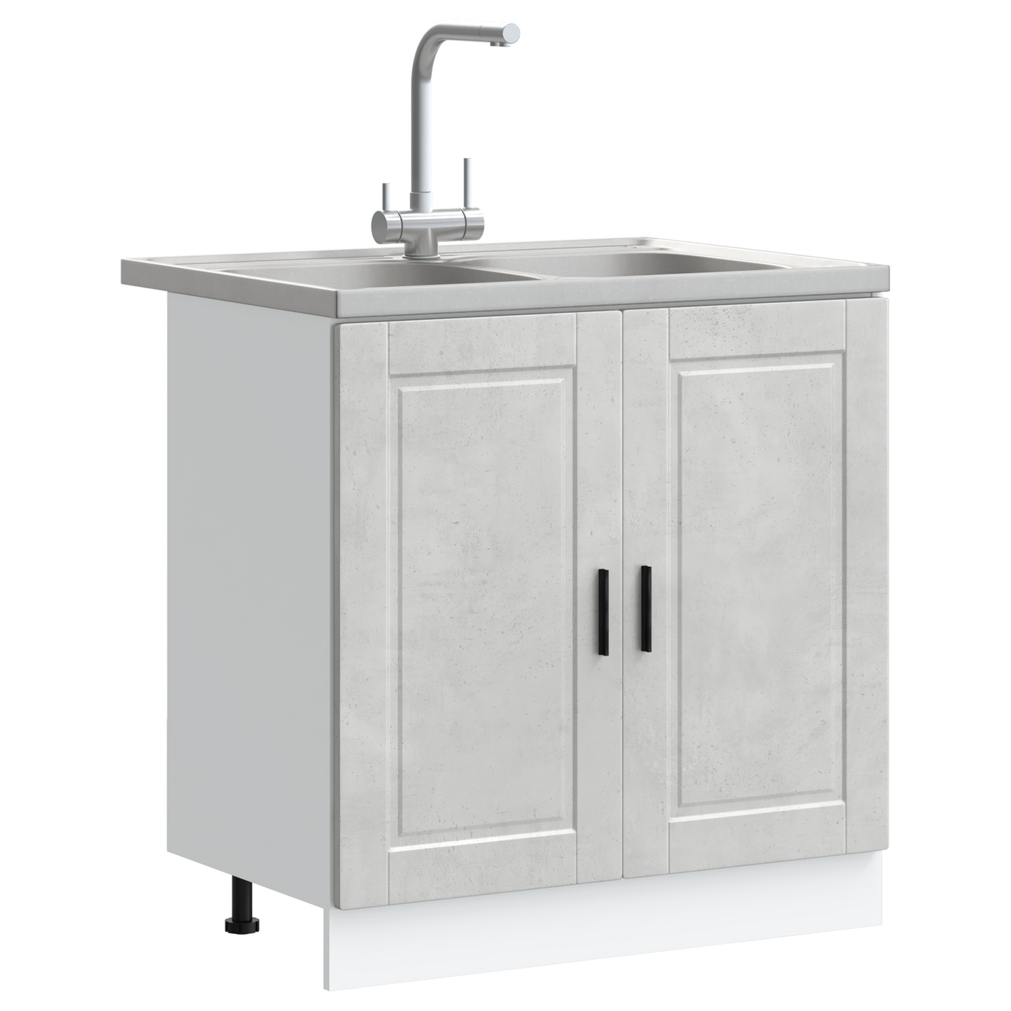 Sink Base Cabinet with Door Porto 2 pcs Grey 80 x 46 x 84.5 cm