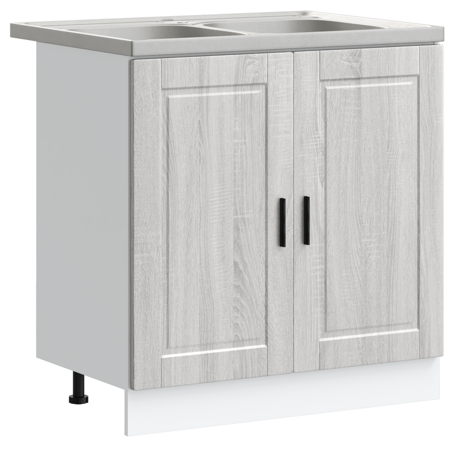 Sink Base Cabinet with Door Porto 2 pcs Grey 80 x 46 x 84.5 cm