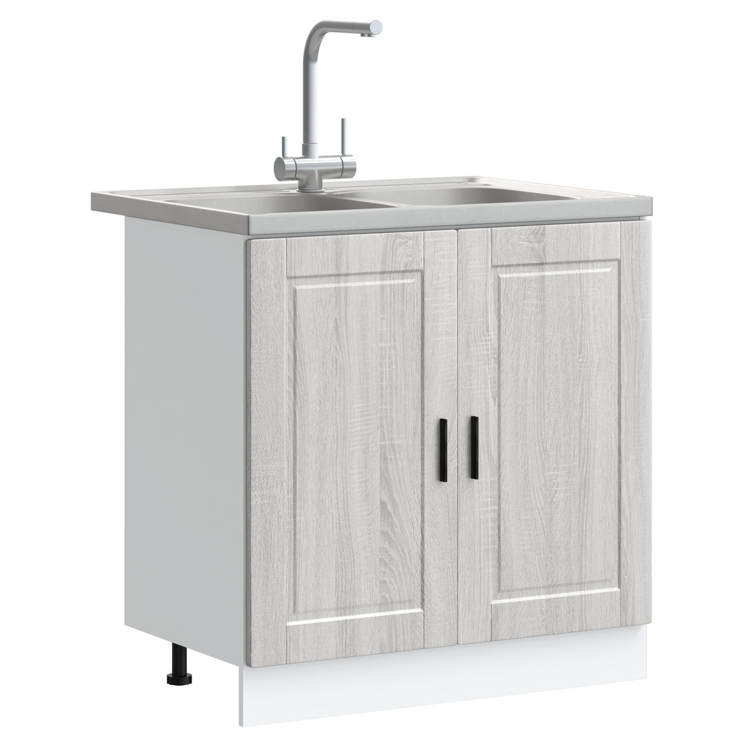 Sink Base Cabinet with Door Porto 2 pcs Grey 80 x 46 x 84.5 cm