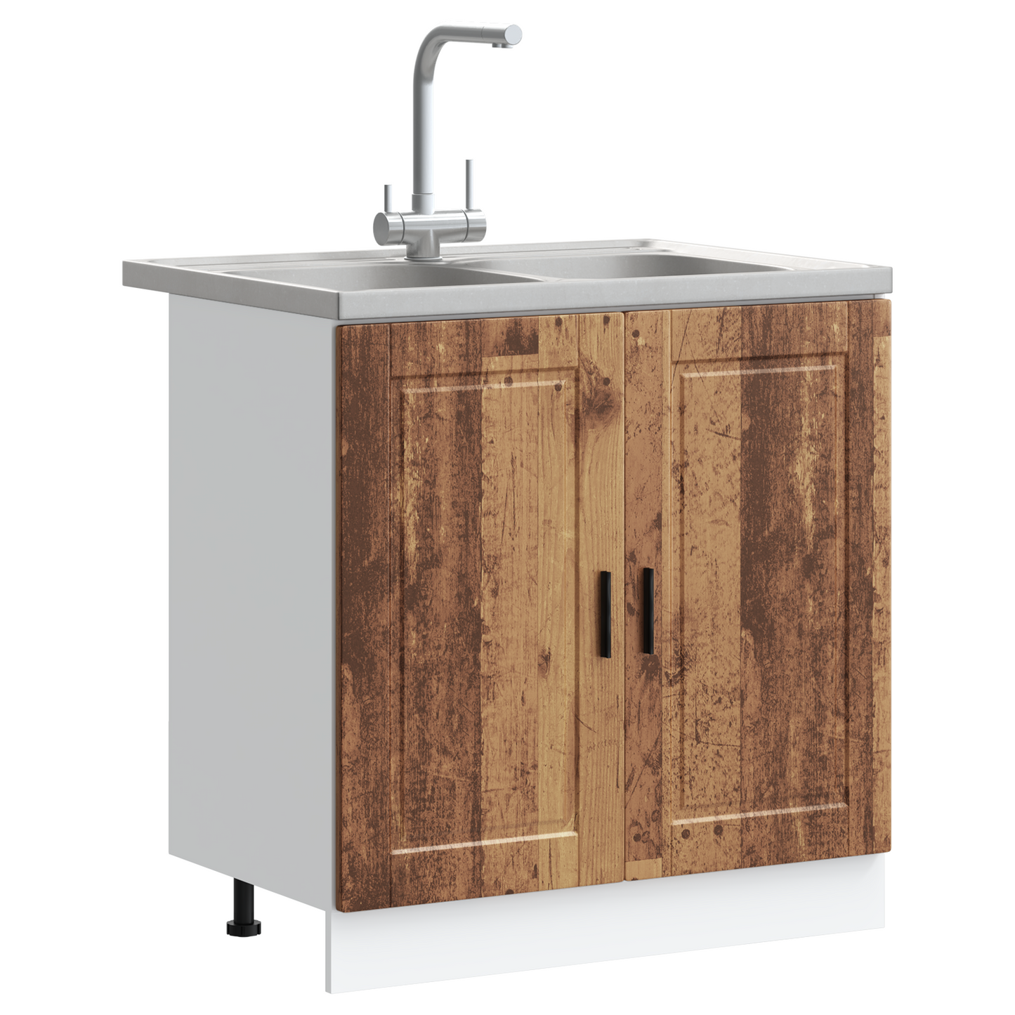 Sink Base Cabinet with Door Porto 2 pcs Brown 80 x 46 x 84.5 cm