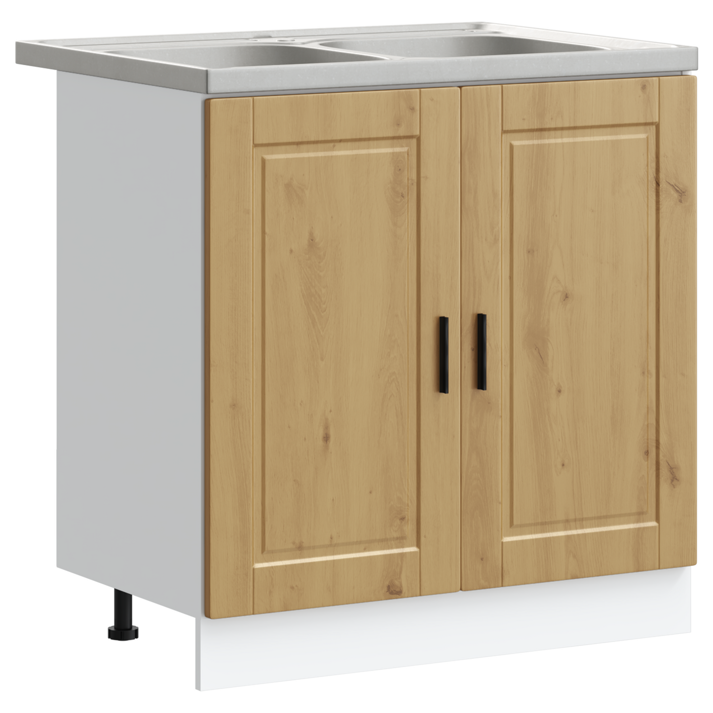 Sink Base Cabinet with Door Porto 2 pcs Brown 80 x 46 x 84.5 cm