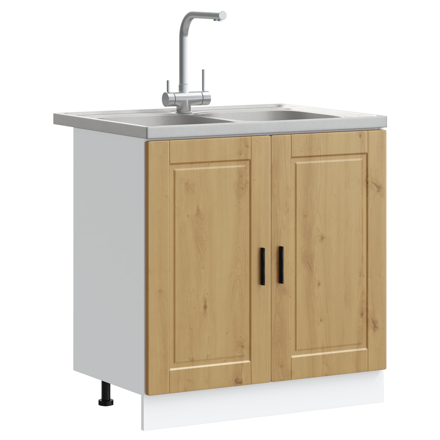 Sink Base Cabinet with Door Porto 2 pcs Brown 80 x 46 x 84.5 cm