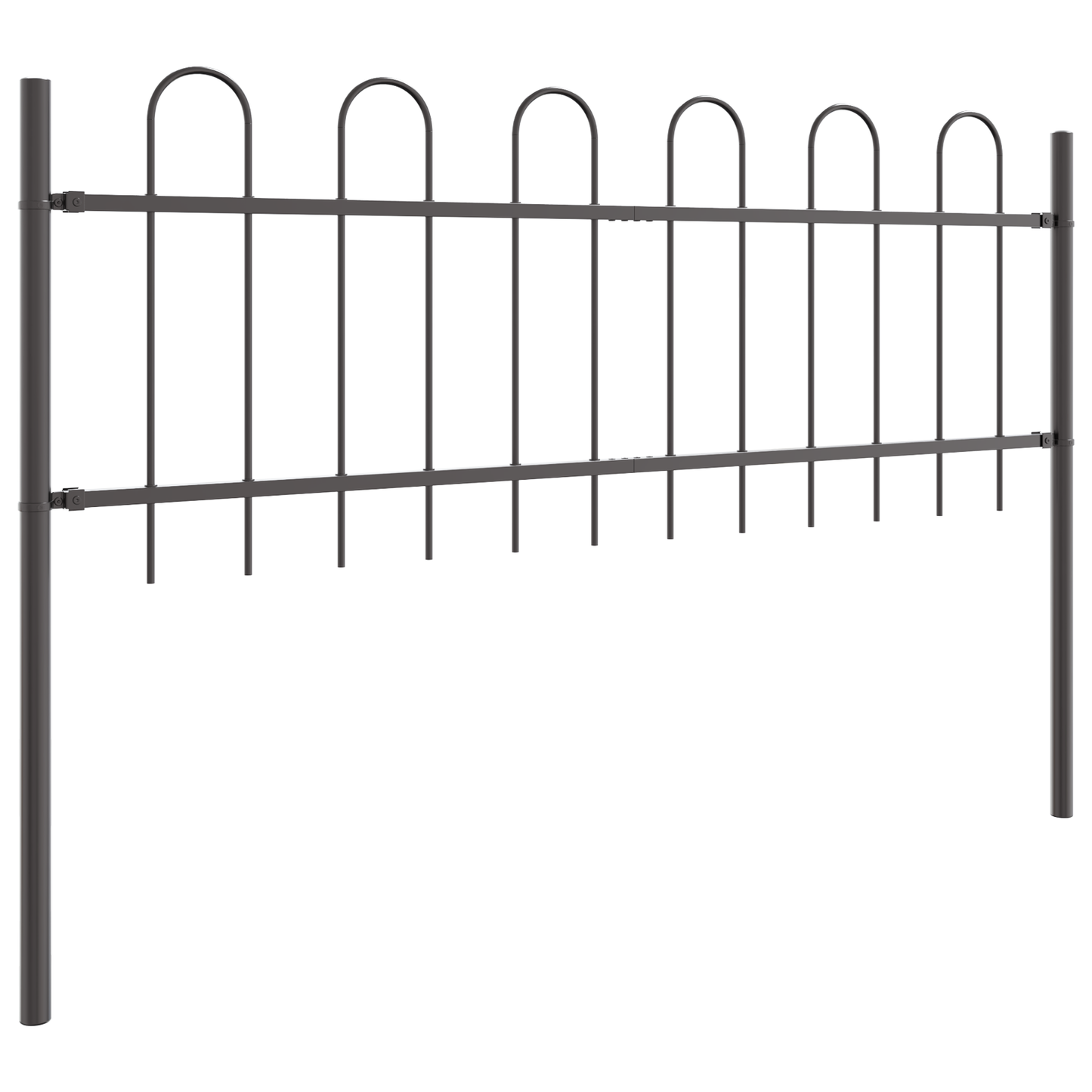 Garden Fence Grey 3.4 x 0.6 m Powder-coated steel