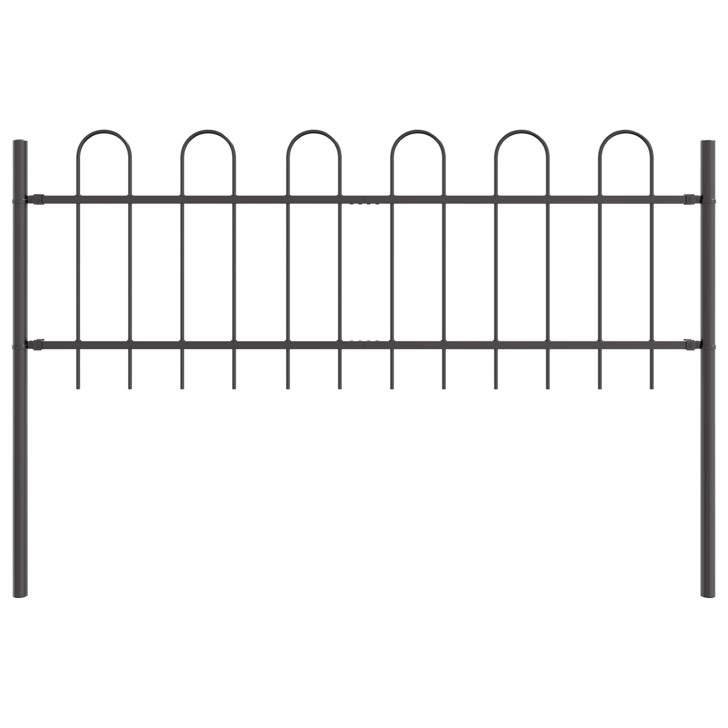 Garden Fence Grey 3.4 x 0.6 m Powder-coated steel