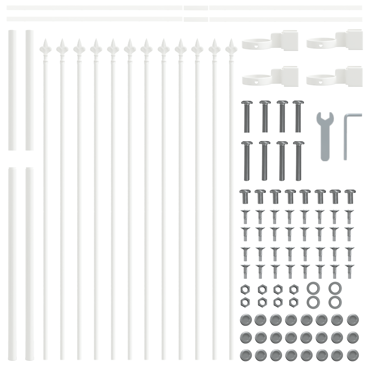 Garden Fence White 3.4 x 1.2 m Powder-coated steel