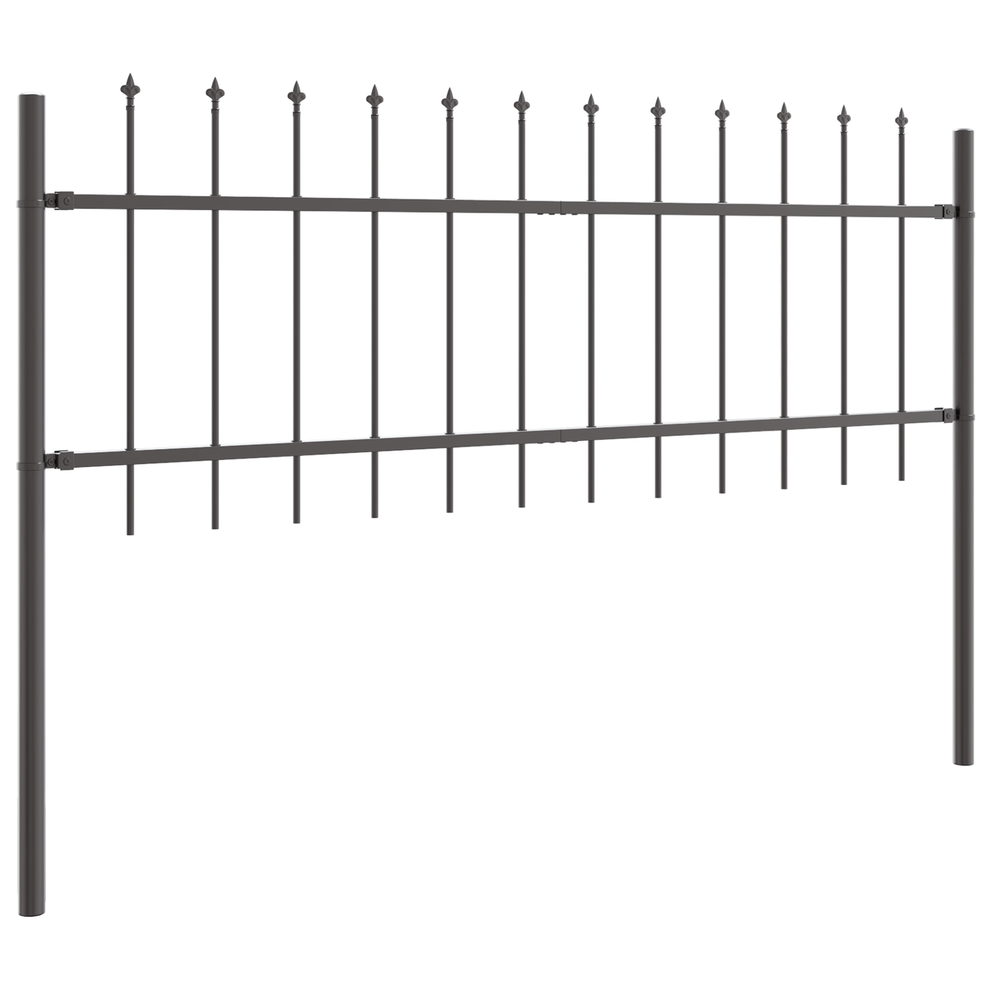 Garden Fence Grey 5.1 x 0.6 m Powder-coated steel