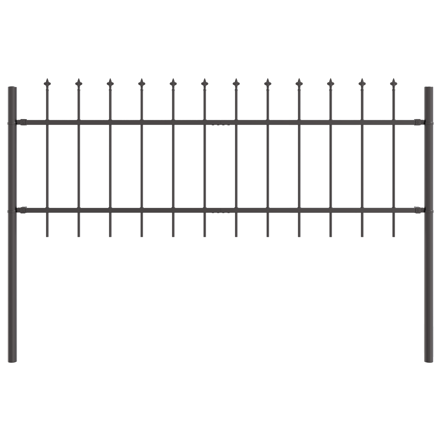 Garden Fence Grey 5.1 x 0.6 m Powder-coated steel
