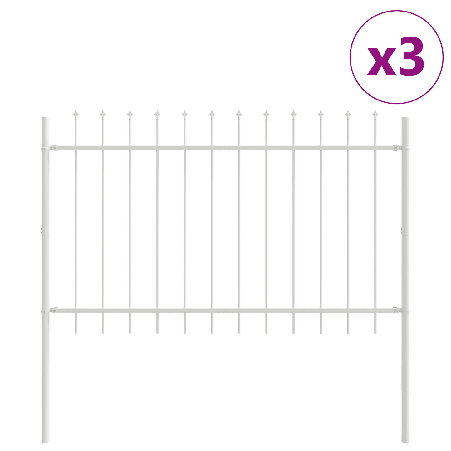 Garden Fence White 5.1 x 1 m Powder-coated steel