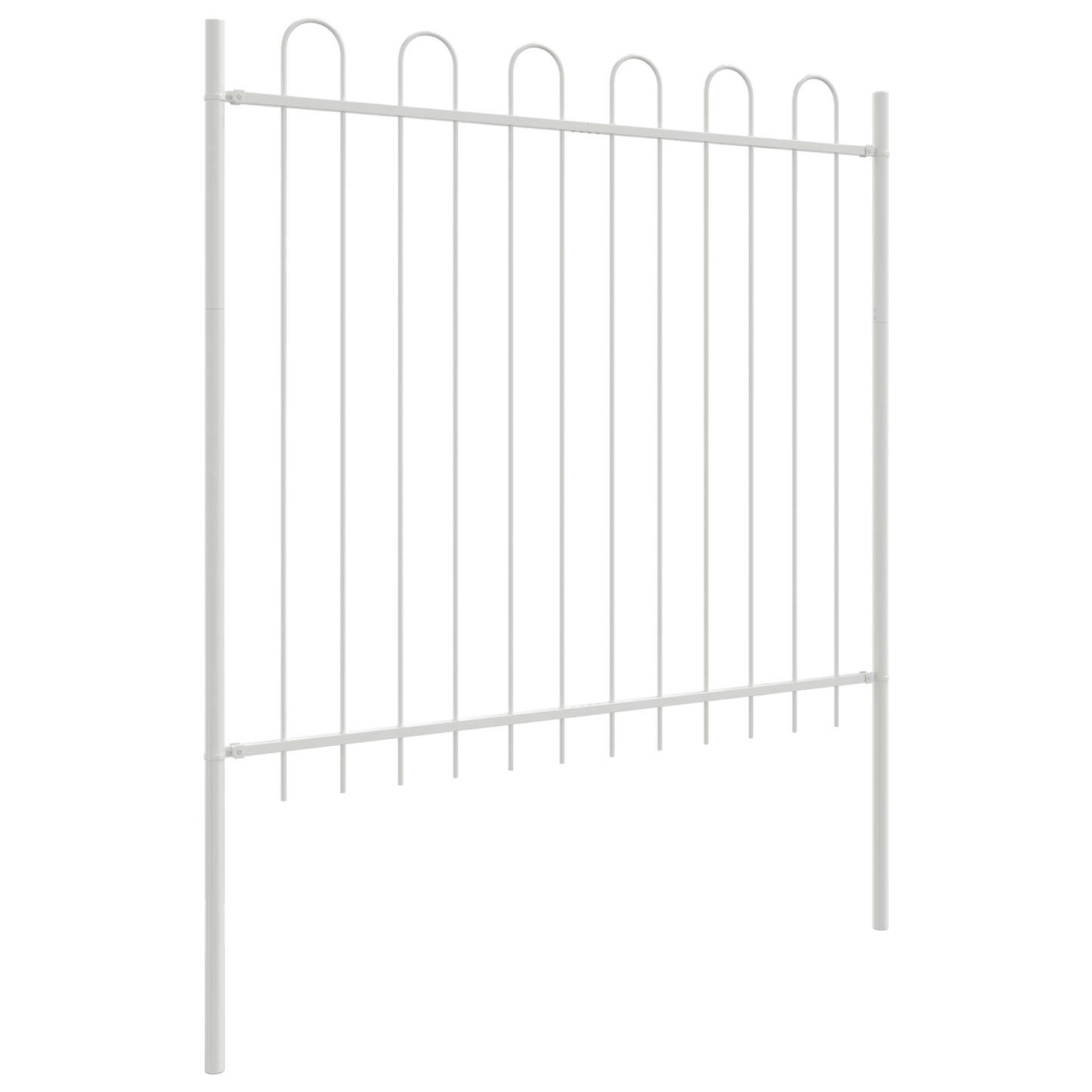 Garden Fence White 5.1 x 1.5 m Powder-coated steel