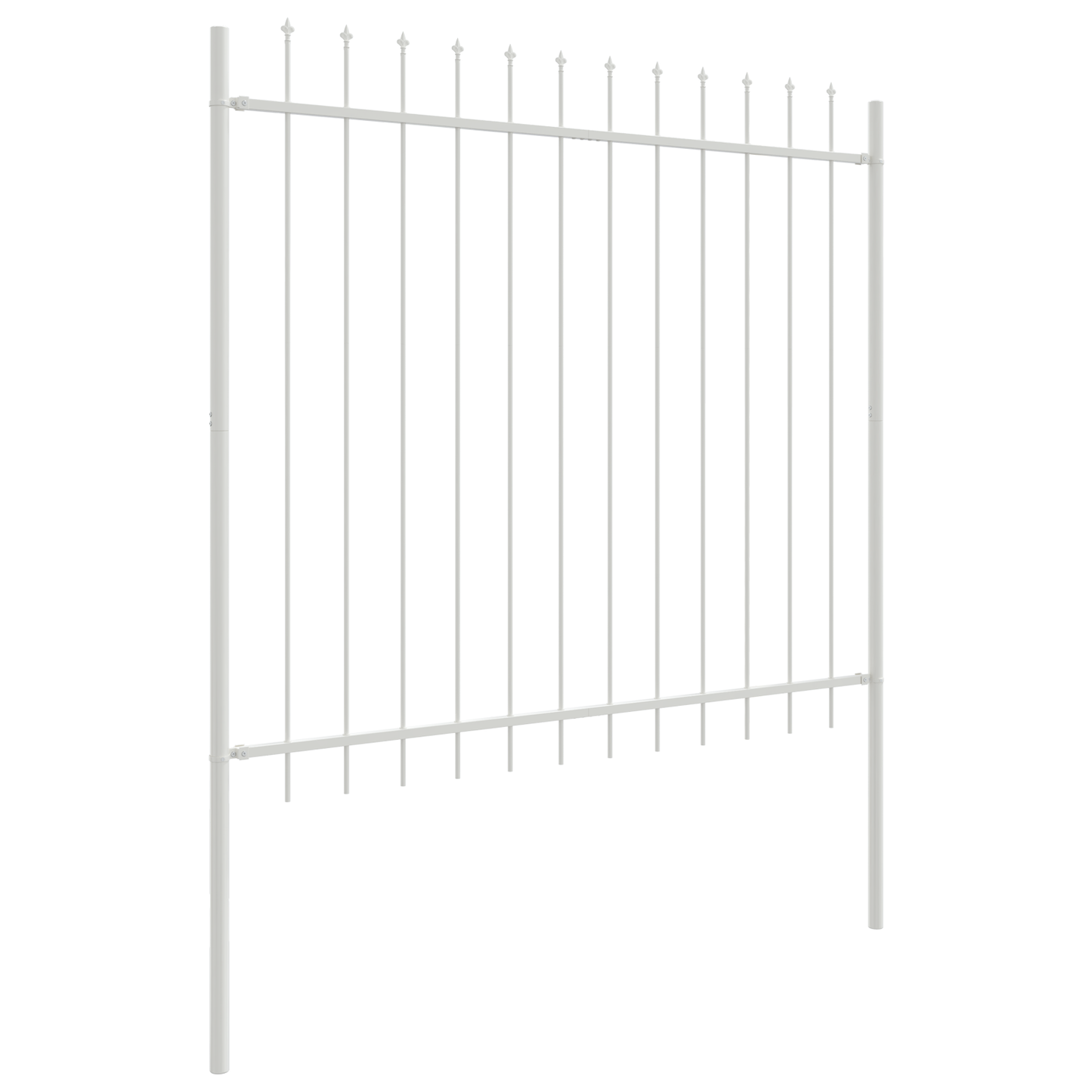 Garden Fence White 6.8 x 1.5 m Powder-coated steel