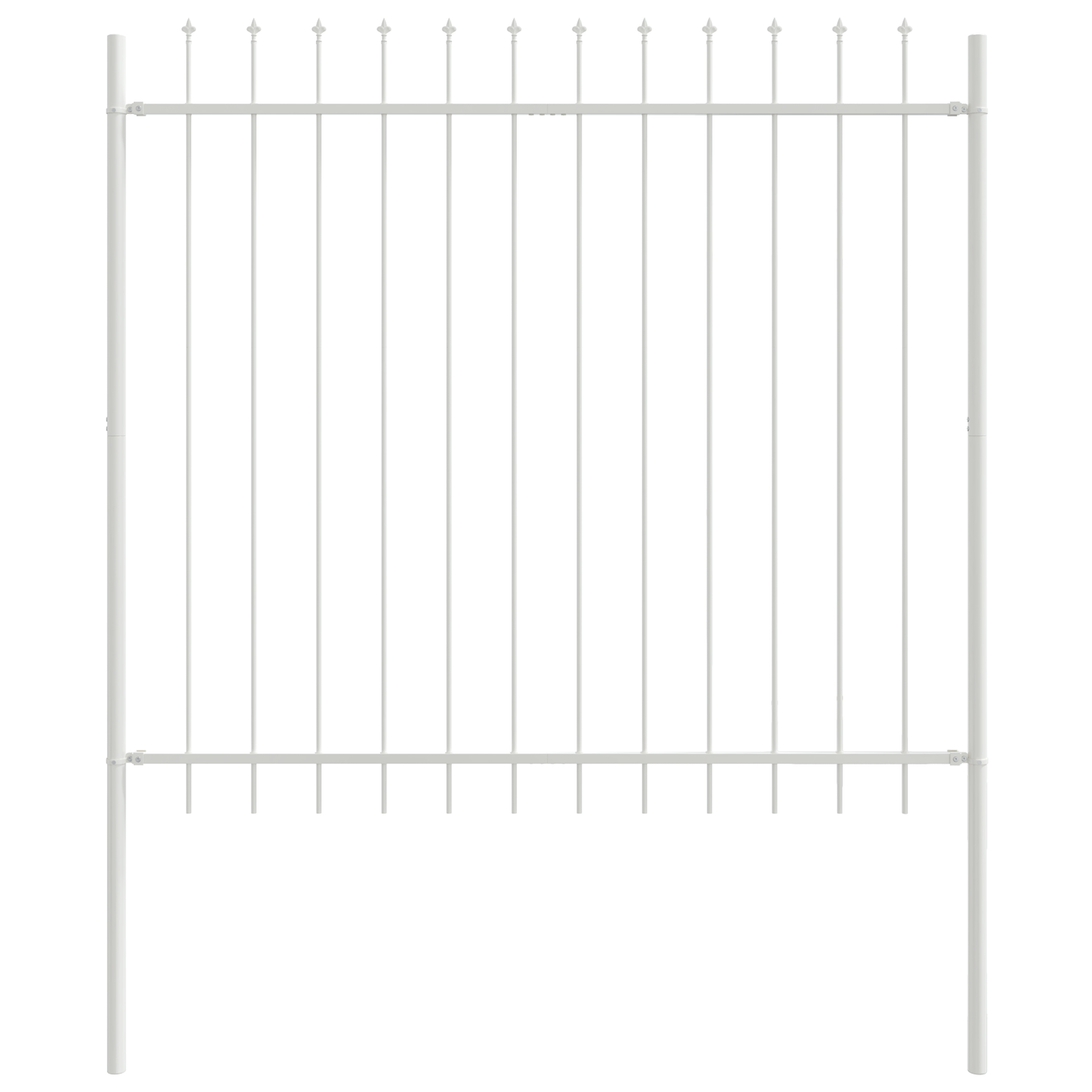 Garden Fence White 6.8 x 1.5 m Powder-coated steel