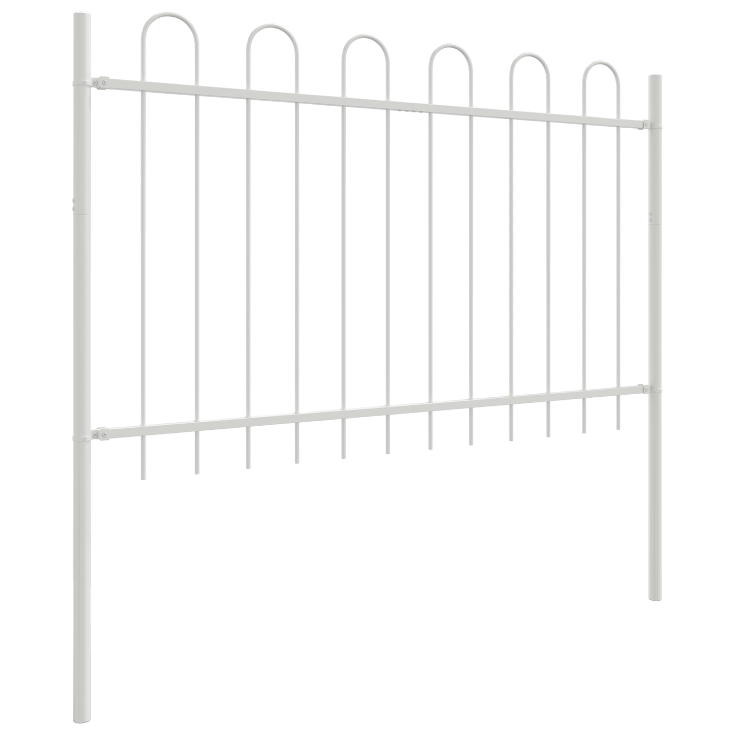 Garden Fence White 6.8 x 1.2 m Powder-coated steel