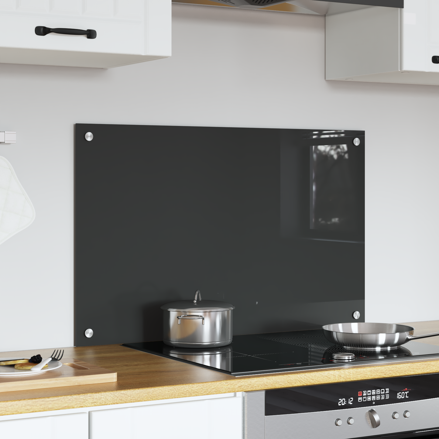 Kitchen Backsplash Dark grey 80 x 50 x 0.6 cm Tempered Glass