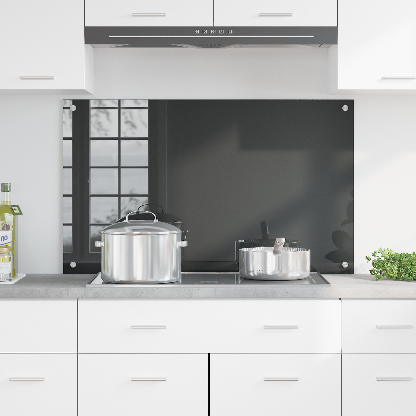 Kitchen Backsplash Dark grey 100 x 60 x 0.6 cm Tempered Glass