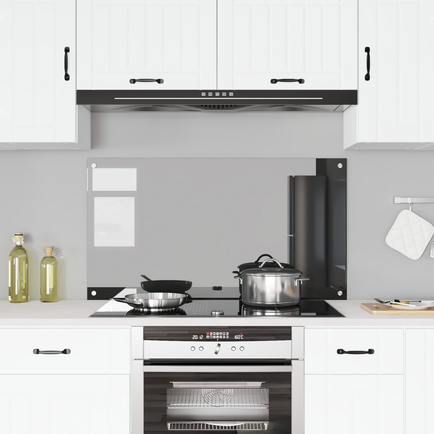 Kitchen Backsplash Dark grey 110 x 60 x 0.6 cm Tempered Glass