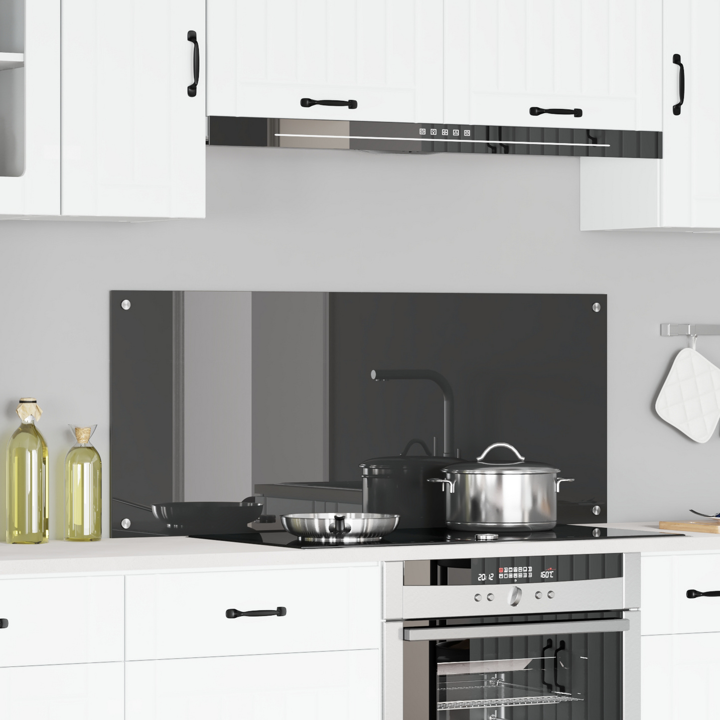 Kitchen Backsplash Dark grey 120 x 50 x 0.6 cm Tempered Glass