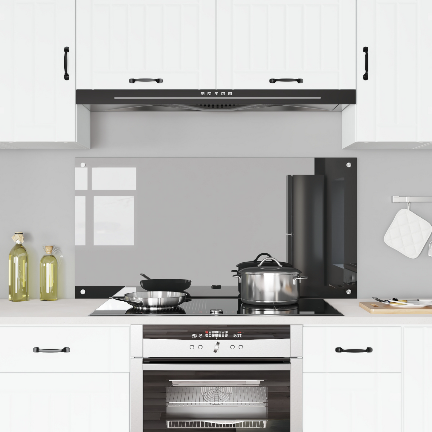 Kitchen Backsplash Dark grey 120 x 60 x 0.6 cm Tempered Glass
