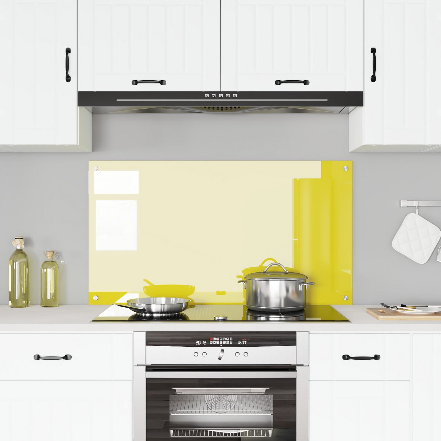 Kitchen Backsplash Yellow 110 x 60 x 0.6 cm Tempered Glass