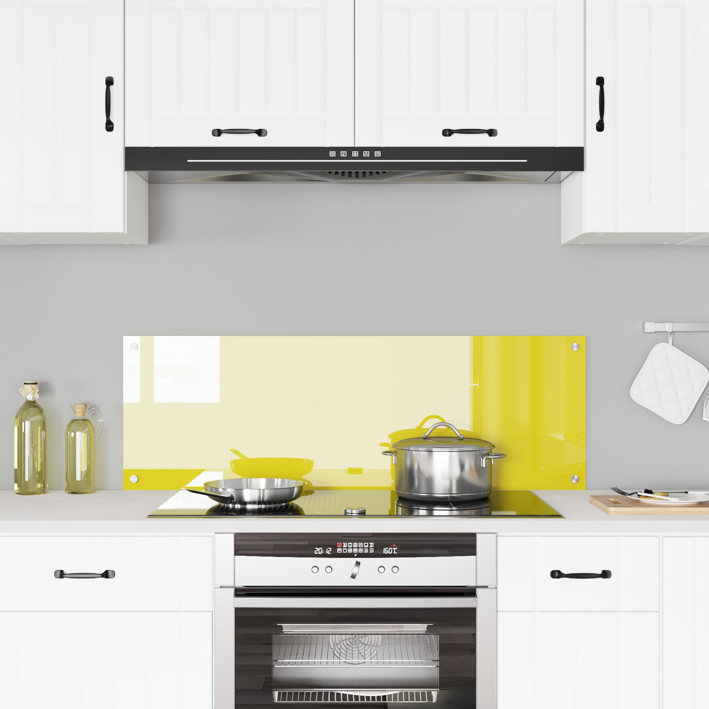 Kitchen Backsplash Yellow 120 x 40 x 0.6 cm Tempered Glass